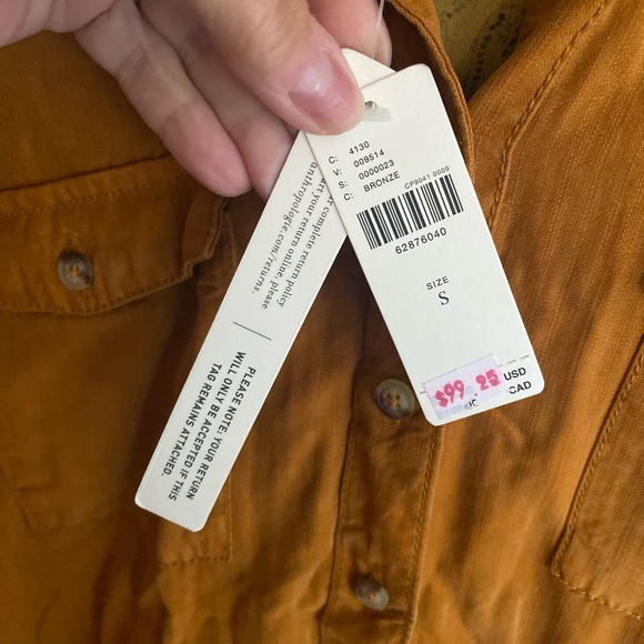 Anthropologie Pilcro Chambray Tunic Dress - Size Small Color Bronze - Picture 3 of 9